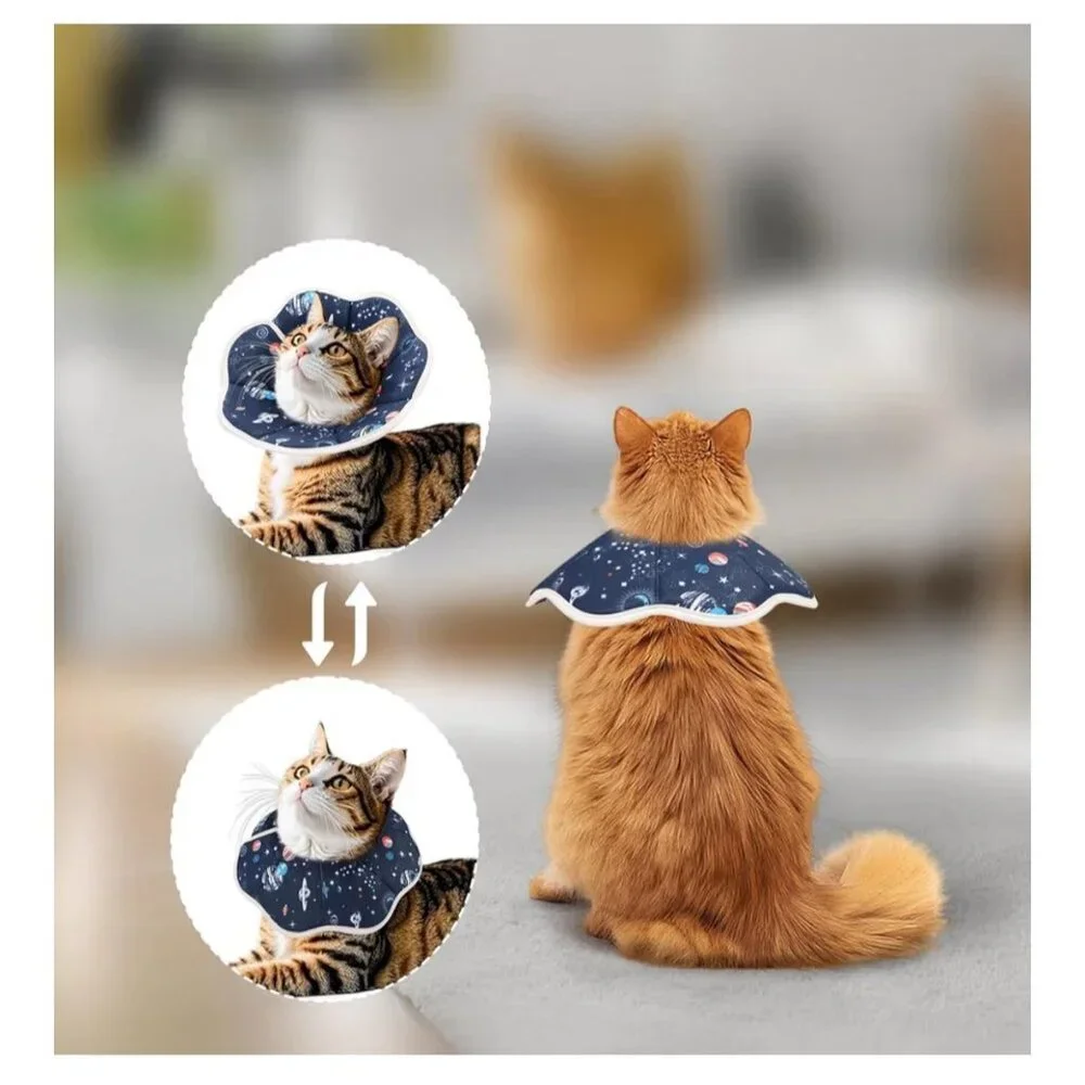 Soft Cat Dog Cone Adjustable Pet Recovery Collar After Surgery Size Small